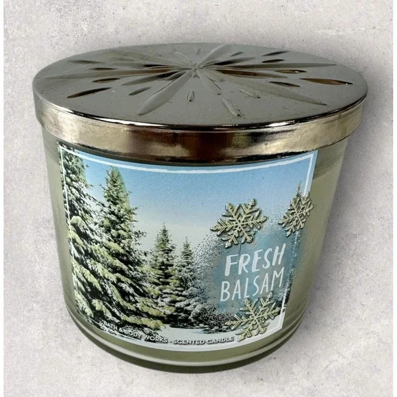 NEW! Bath & Body Works Fresh Balsam Scented 3 Wick Candle 14.5 OZ *Read - Picture 5 of 5